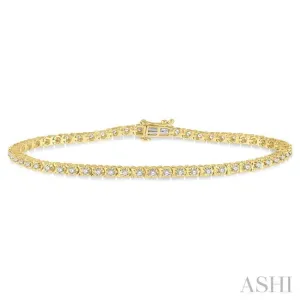 1 ctw Round Cut Diamond Tennis Tulip Bracelet in 14K Yellow Gold