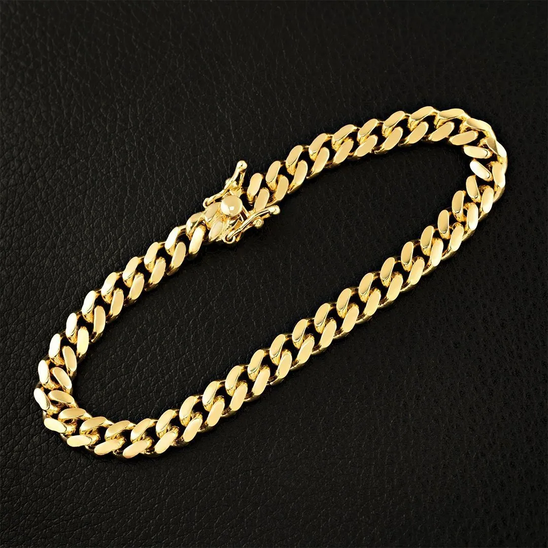 10k Yellow Gold Cuban Link Bracelet 6 mm