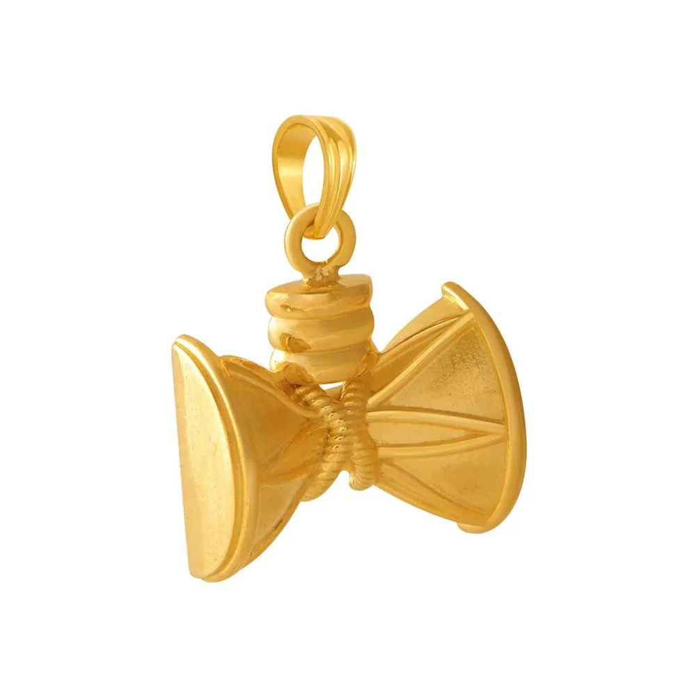 14k Damru Designed Gold Pendent