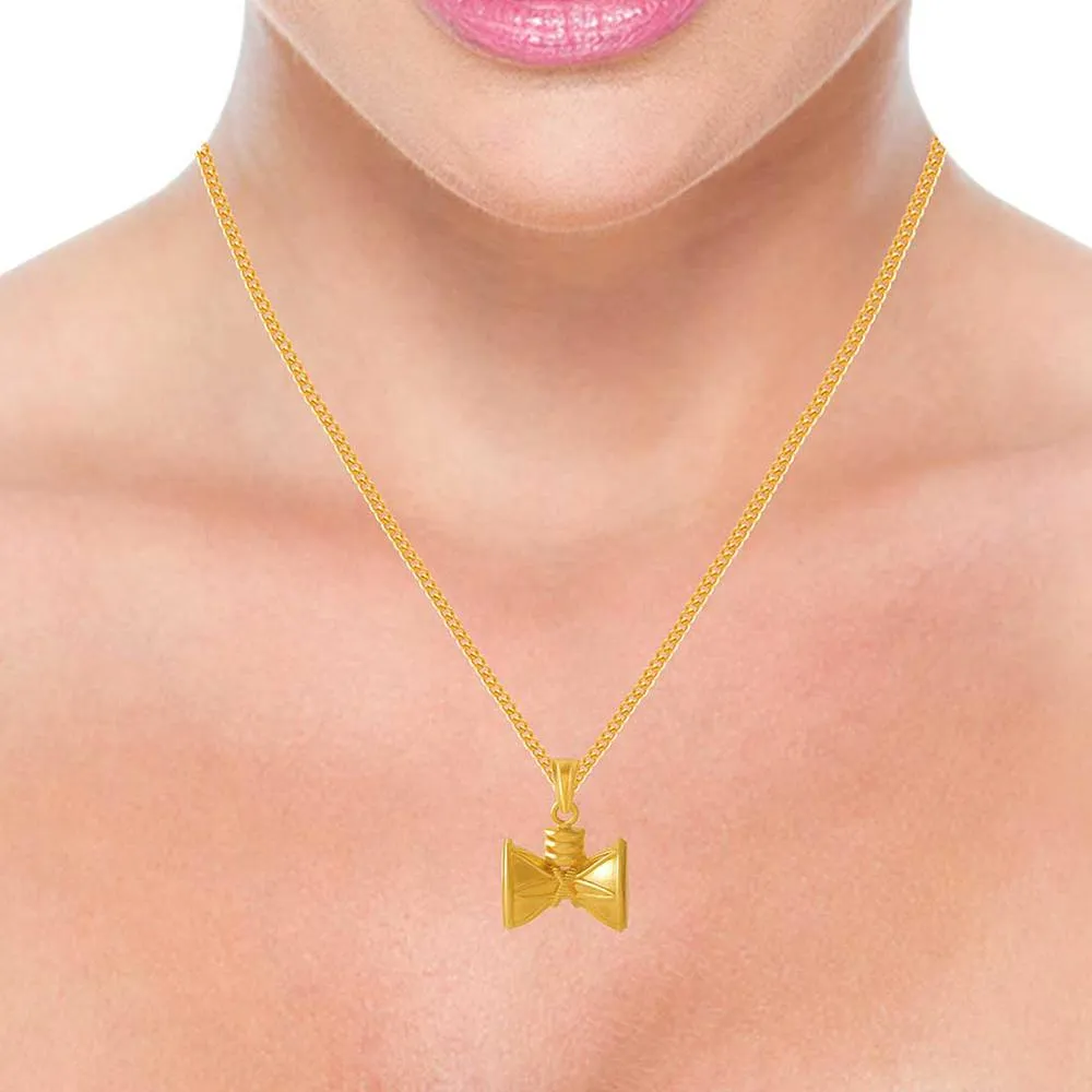 14k Damru Designed Gold Pendent