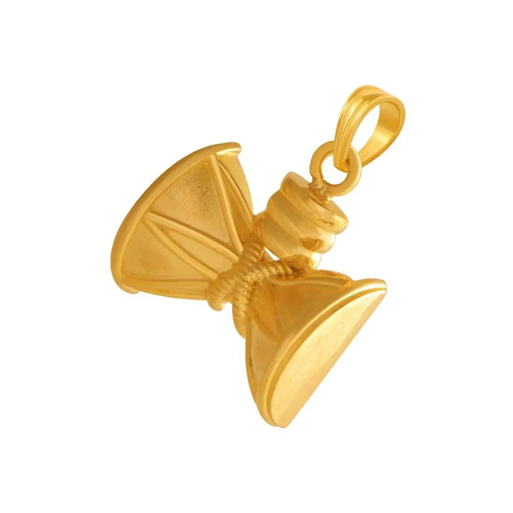 14k Damru Designed Gold Pendent