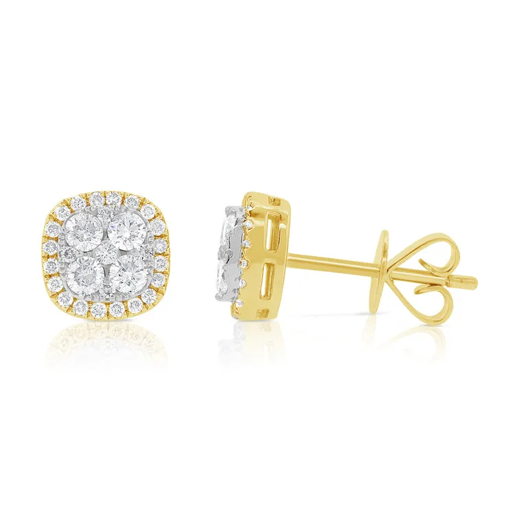 14k Rose Gold Diamond Stud Earrings