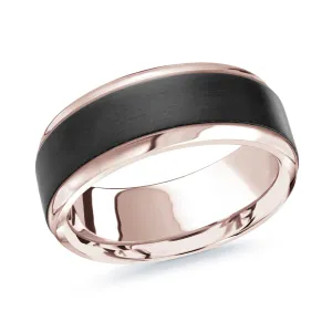 14K Rose Gold Ring from the Noir Collection by Malo - MRDA-060-8P