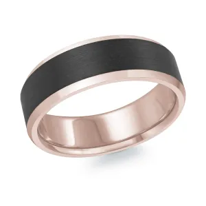 14K Rose Gold Ring from the Noir Collection by Malo - MRDA-145-7P