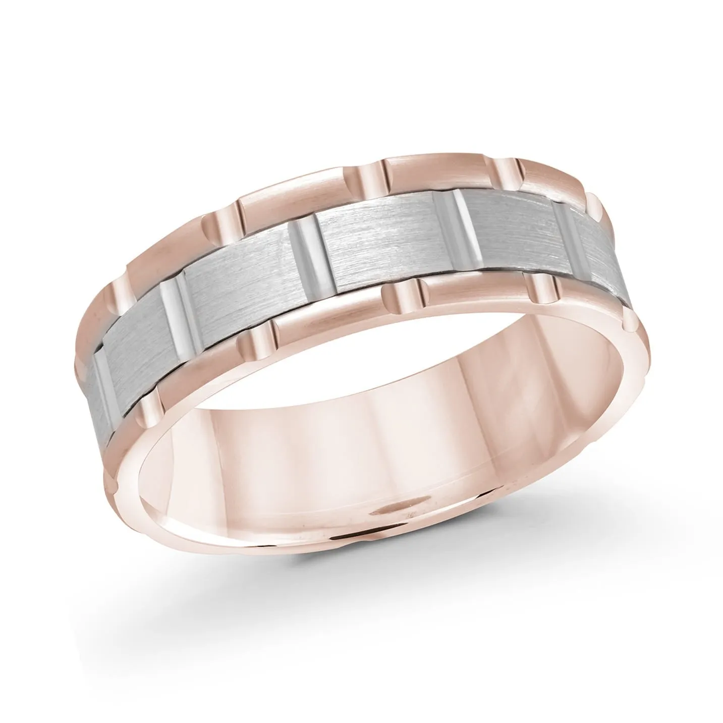 14K Rose Gold with 14K White Gold Ring from the Executif Collection by Malo - MRD-044-7PW