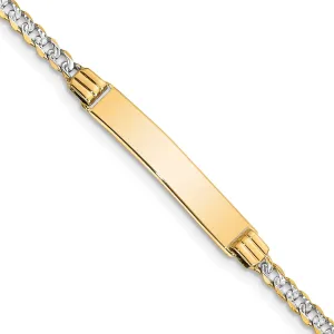 14k Two-tone Gold Pave Curb ID Bracelet