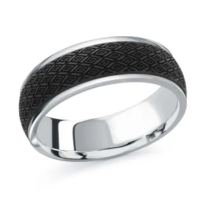 14K White Gold Ring from the Noir Collection by Malo - MRDA-084-7W