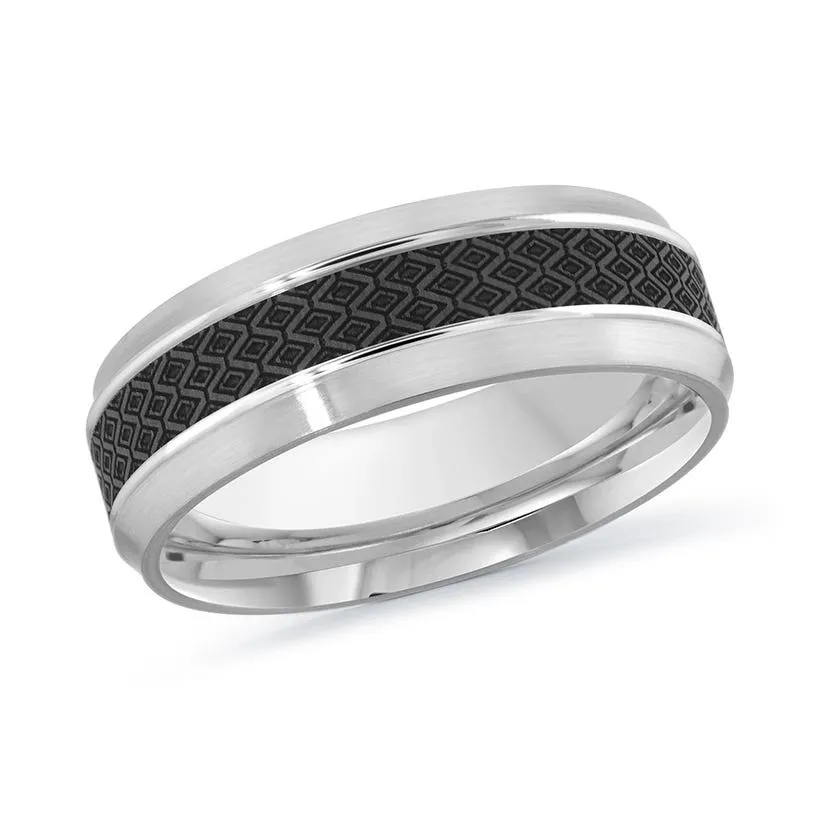 14K White Gold Ring from the Noir Collection by Malo - MRDA-120-7W