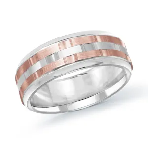 14K White Gold with 14K Rose Gold Ring from the Executif Collection by Malo - MRD-083-8WP