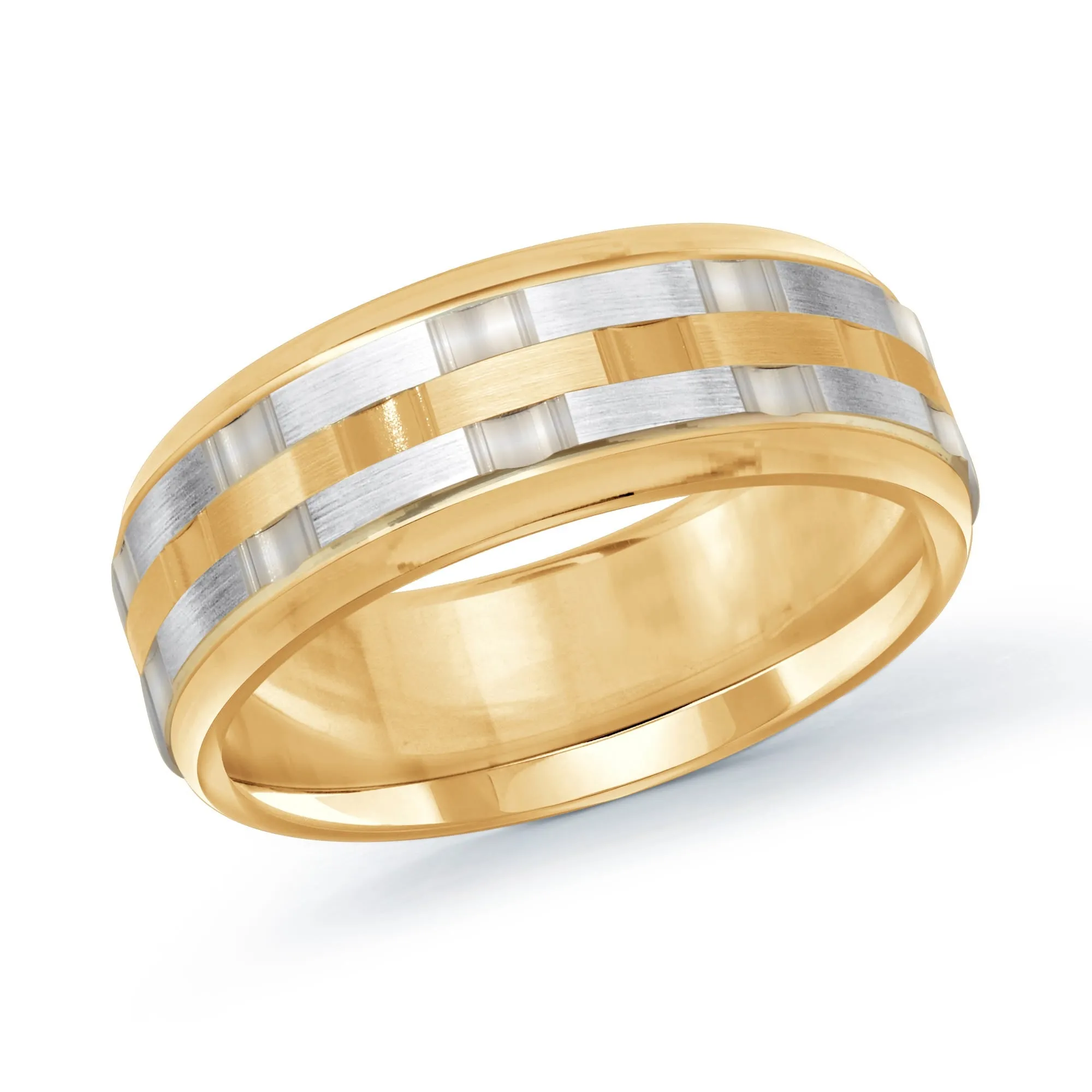 14K Yellow Gold with 14K White Gold Ring from the Executif Collection by Malo - MRD-083-8YW