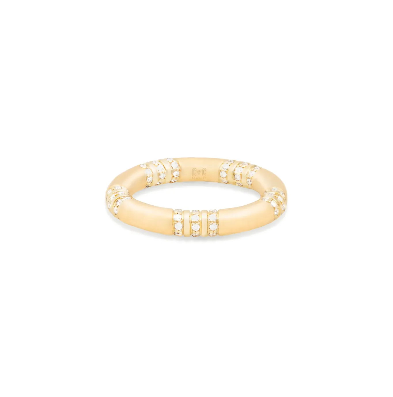 14KY The Crew Stacking Ring in Diamond