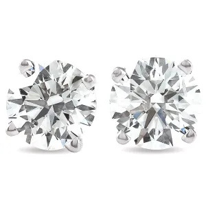 1.50Ct Round Brilliant Cut Natural Diamond Stud Earrings in 14K Gold Basket Setting