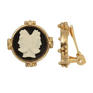 1928 Jewelry Janus Cameo Clip On Earring