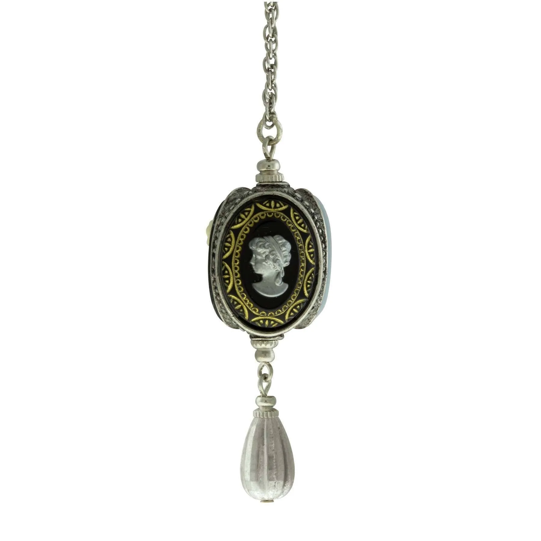 1928 Jewelry Monarchy Cameo 3 Way Spinner Drop Pendant Necklace 24"