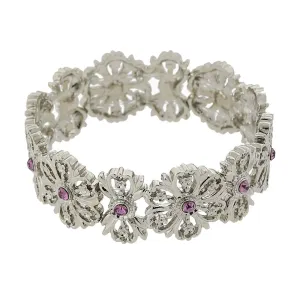 1928 Jewelry Purple Flower Stretch Bracelet