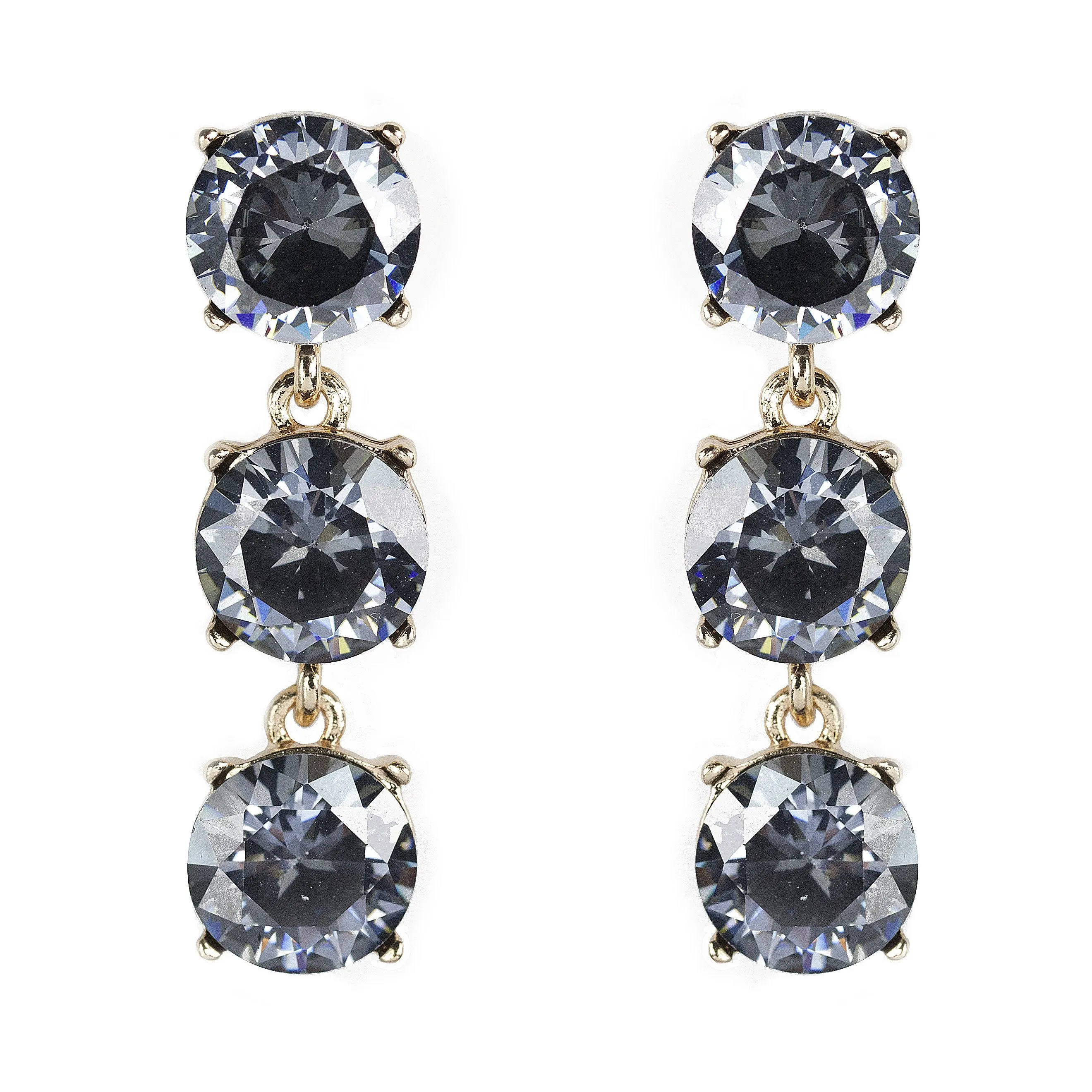 3 Tier Brilliant Jewel Earrings