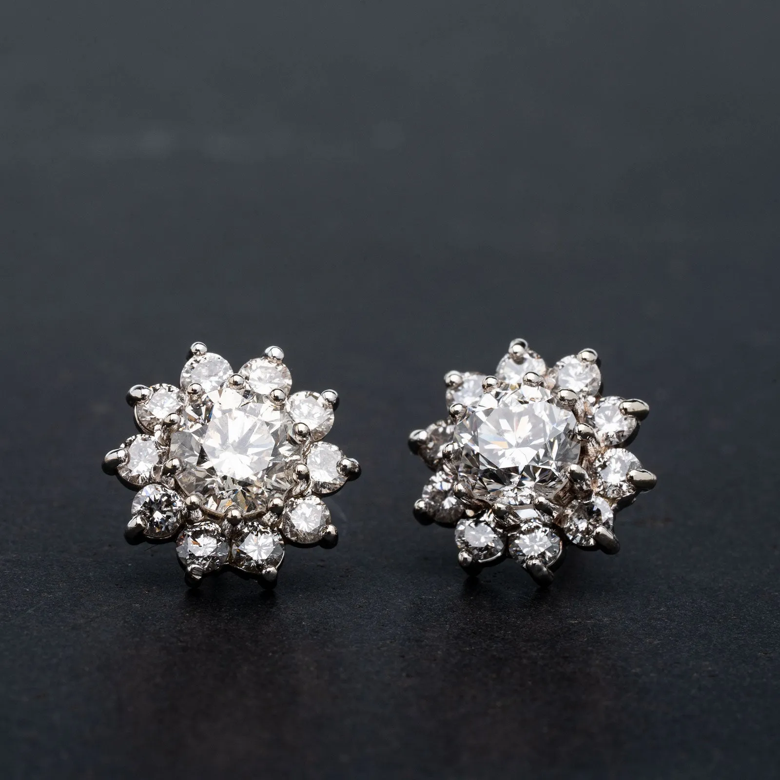 3.00ctw Diamond Halo Stud Earrings