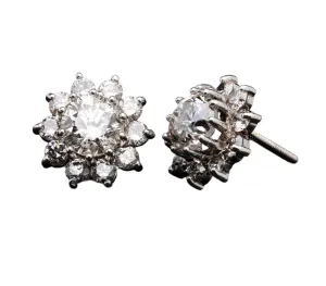 3.00ctw Diamond Halo Stud Earrings