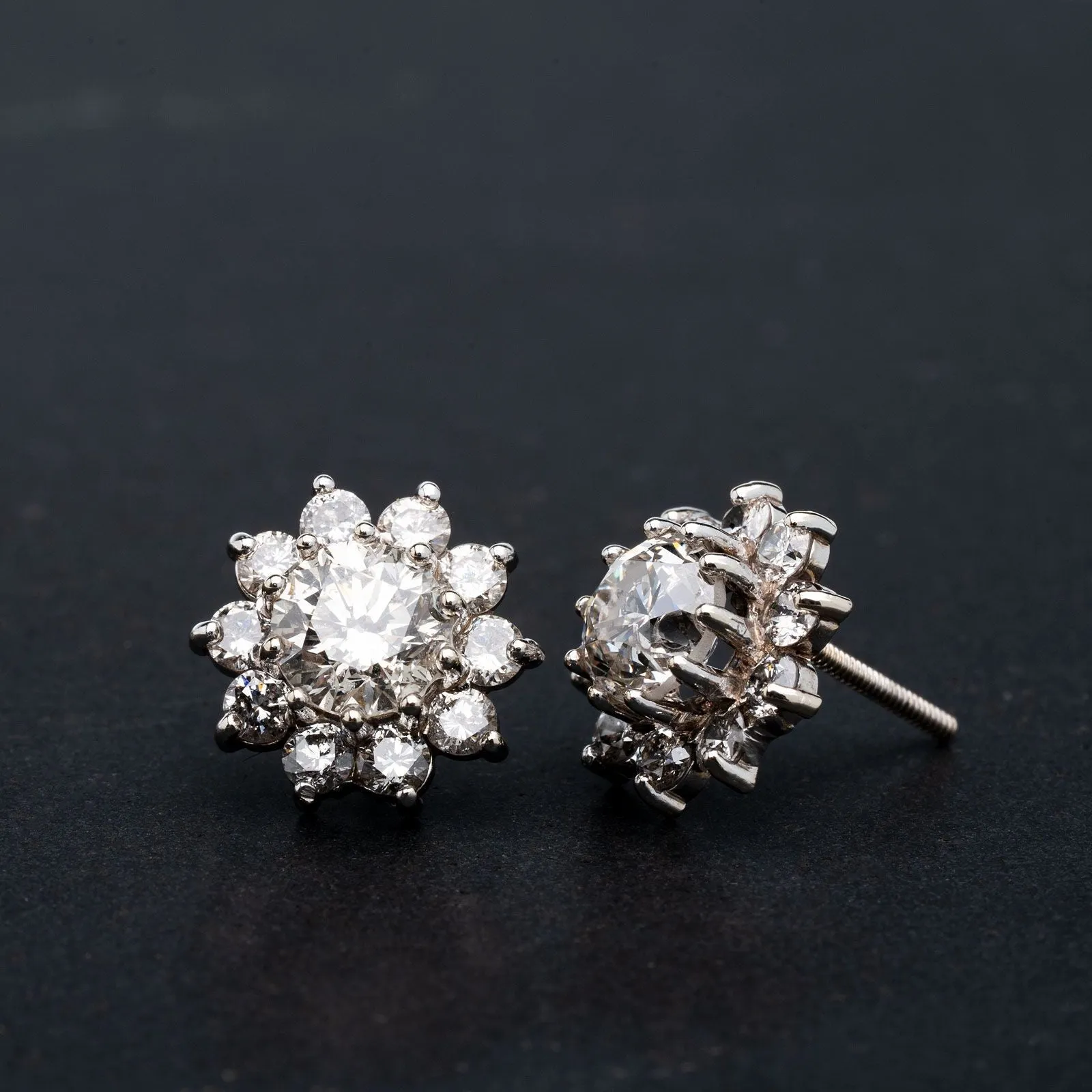 3.00ctw Diamond Halo Stud Earrings