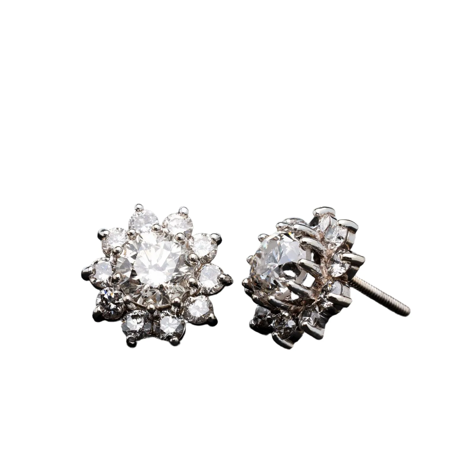 3.00ctw Diamond Halo Stud Earrings