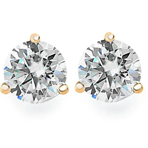 .85Ct Round Brilliant Cut Natural Quality SI1-SI2 Diamond Stud Earrings in 14K Gold Martini Setting