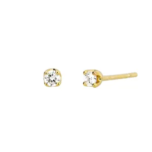 9 Carat Gold & Diamond Claw Stud Earrings (0.08ct diamond)