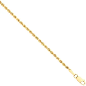 9ct Yellow Gold Hollow 2.0mm 18 Inch Rope Necklace 2.1g