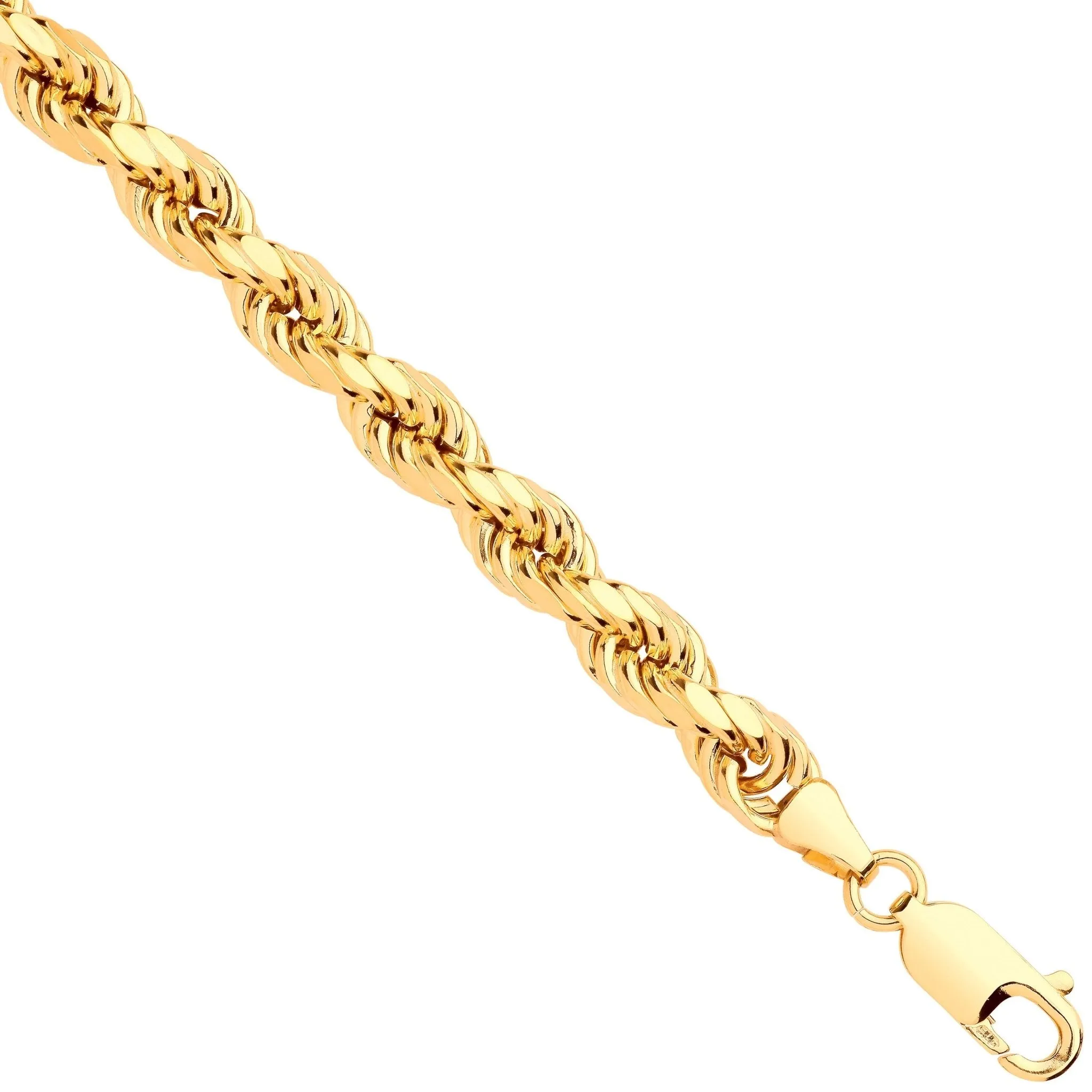 9ct Yellow Gold Semi-Solid 6.0mm 30 Inch Rope Necklace 33.0g