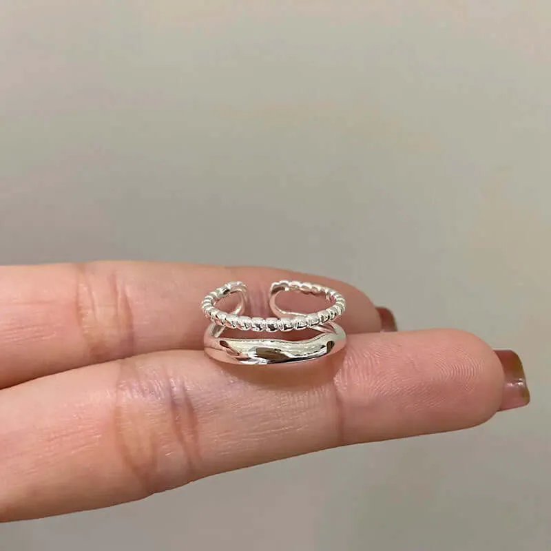 Adjustable Double Vegetable Chain Plain Ring