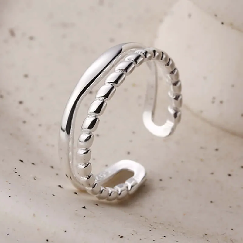 Adjustable Double Vegetable Chain Plain Ring