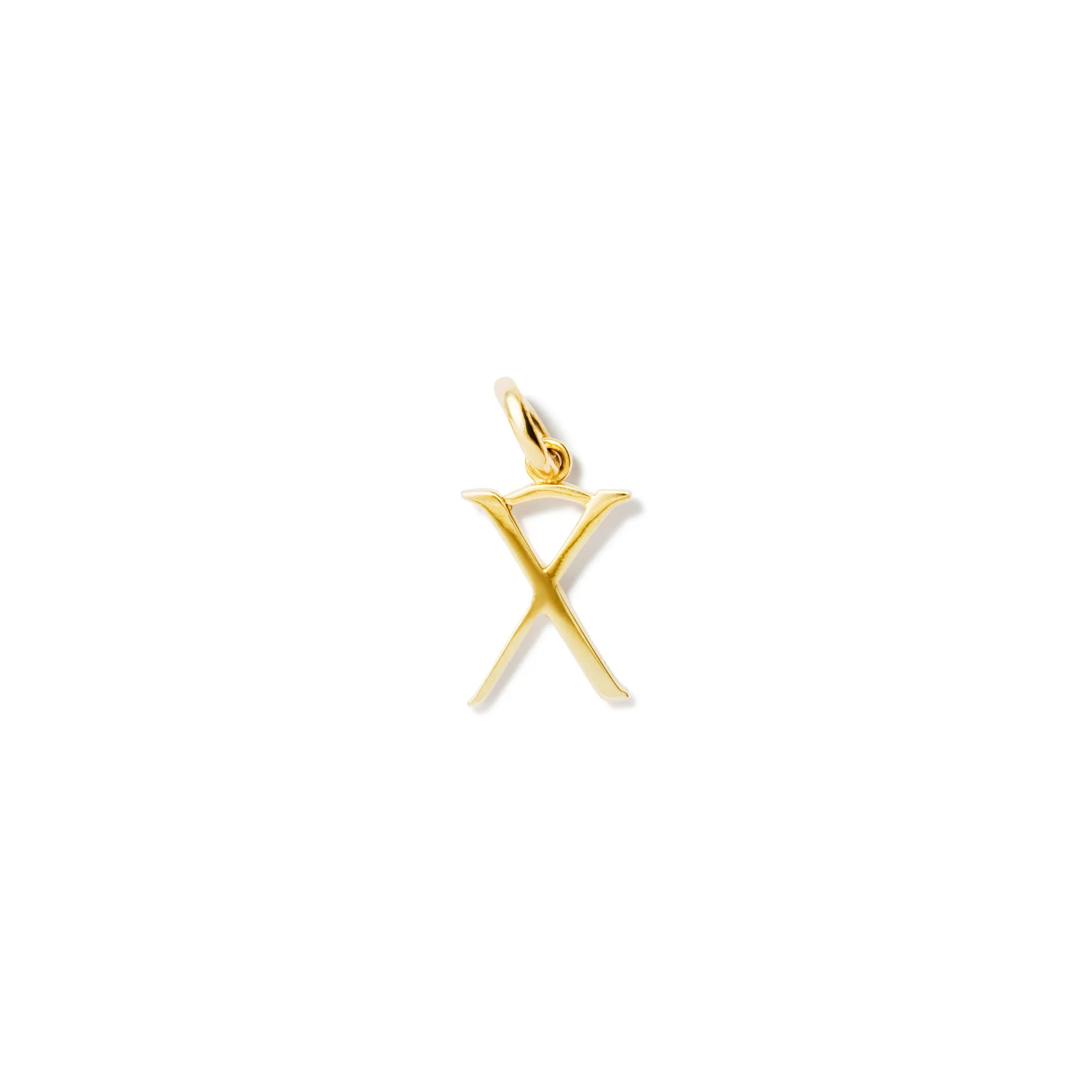 Alice Alphabet Initial Necklace Pendant Yellow Gold