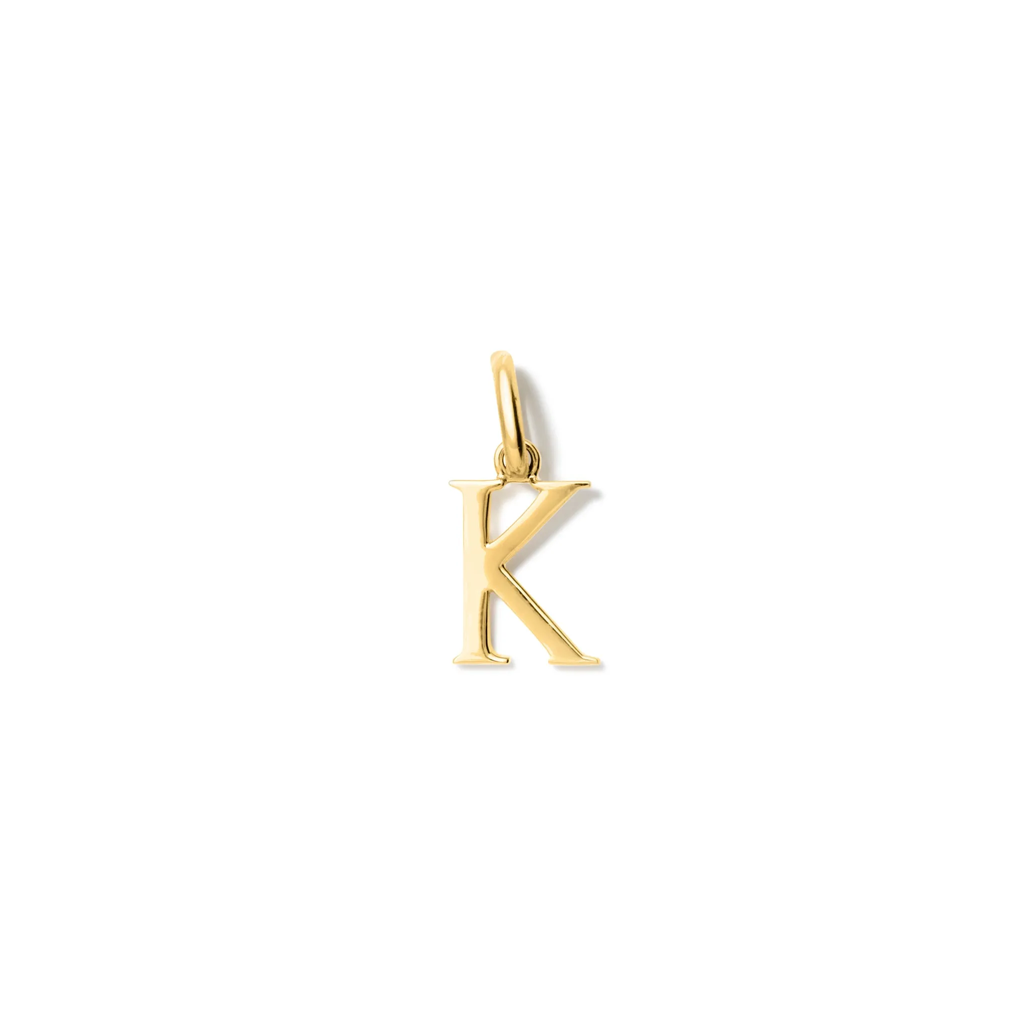 Alice Alphabet Initial Necklace Pendant Yellow Gold