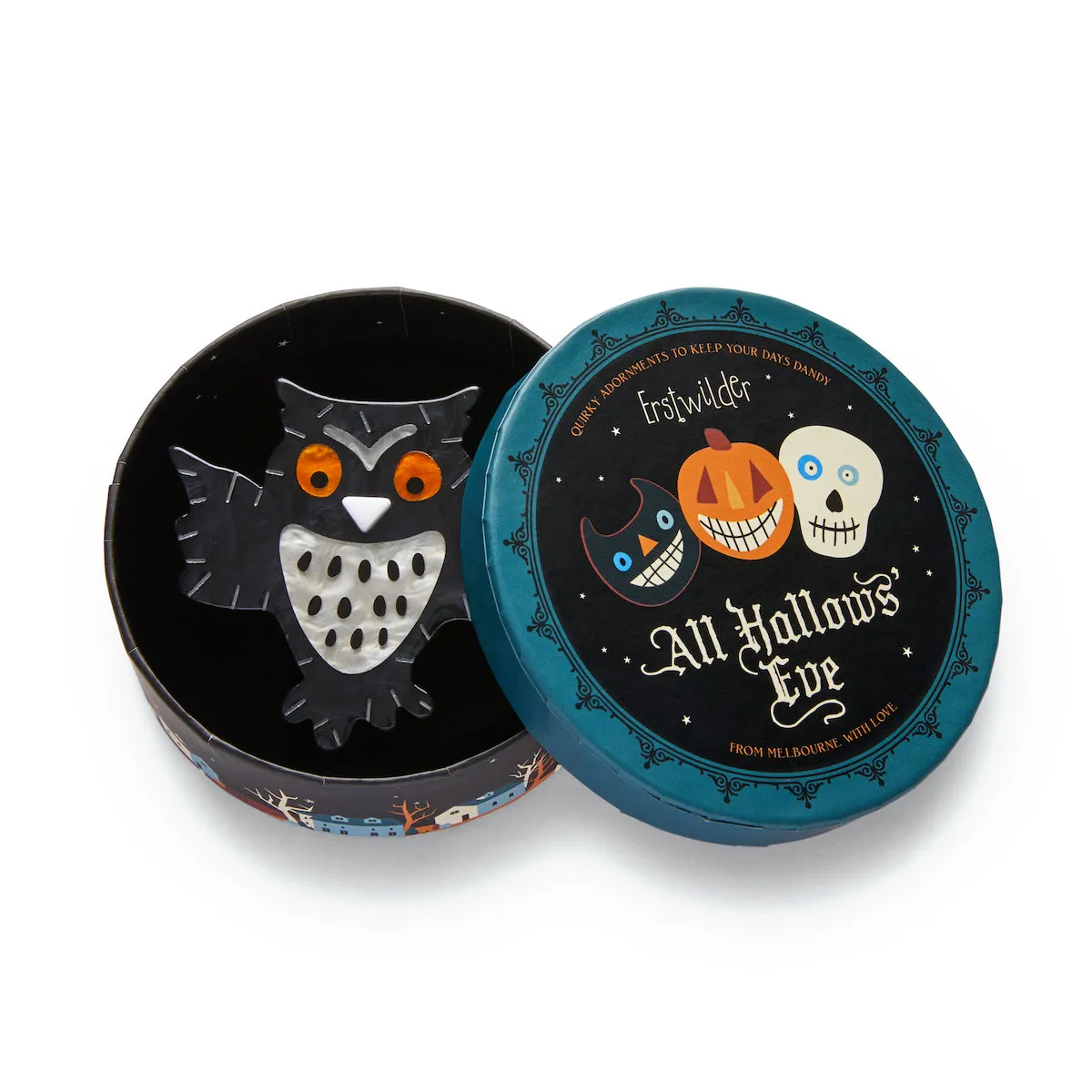 All Hallows' Eve A Halloween Hoot Brooch