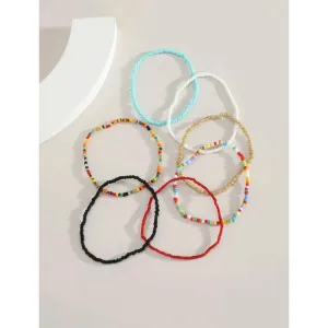 Anna 7 Piece Multicolor Beaded Anklet / Bracelet