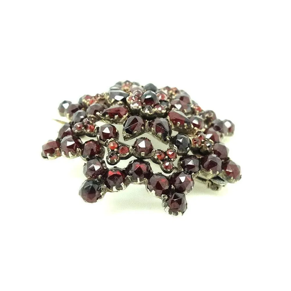 Antique Victorian Garnet Star Gemstone Brooch