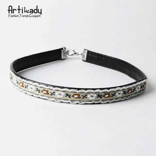 Artilady leather boho choker necklace fashion multicolor Bohemia chokers necklace for women jewelry party