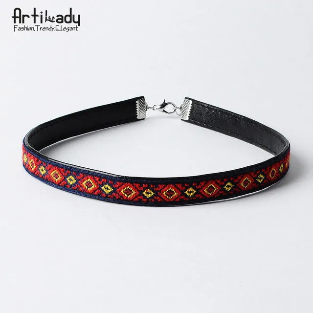 Artilady leather boho choker necklace fashion multicolor Bohemia chokers necklace for women jewelry party