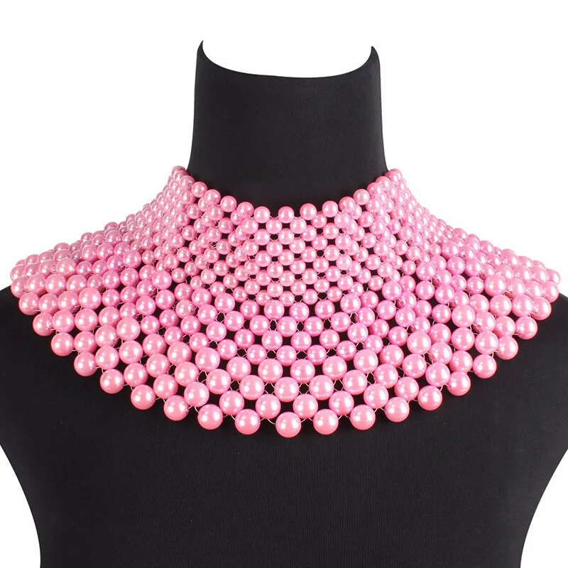 Ashore Shop Handmade Indian Beaded Collar Maxi Necklace