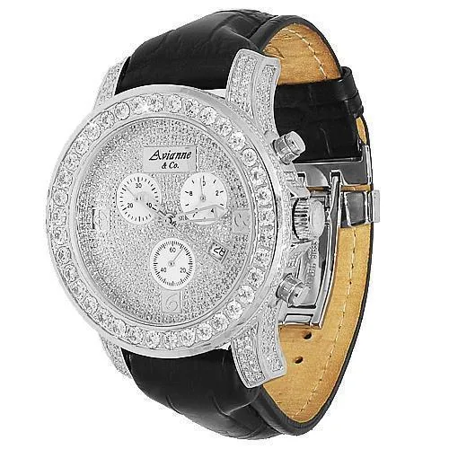 Avianne & Co. Mens King Collection Diamond Watch 13.50 Ctw