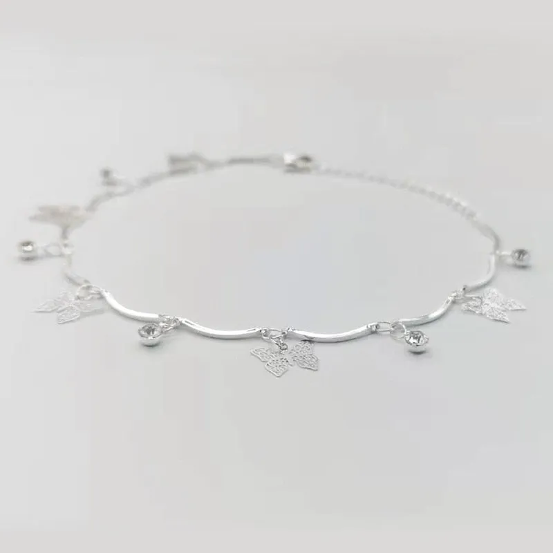 Beautiful Butterfly Rhinestone Anklet