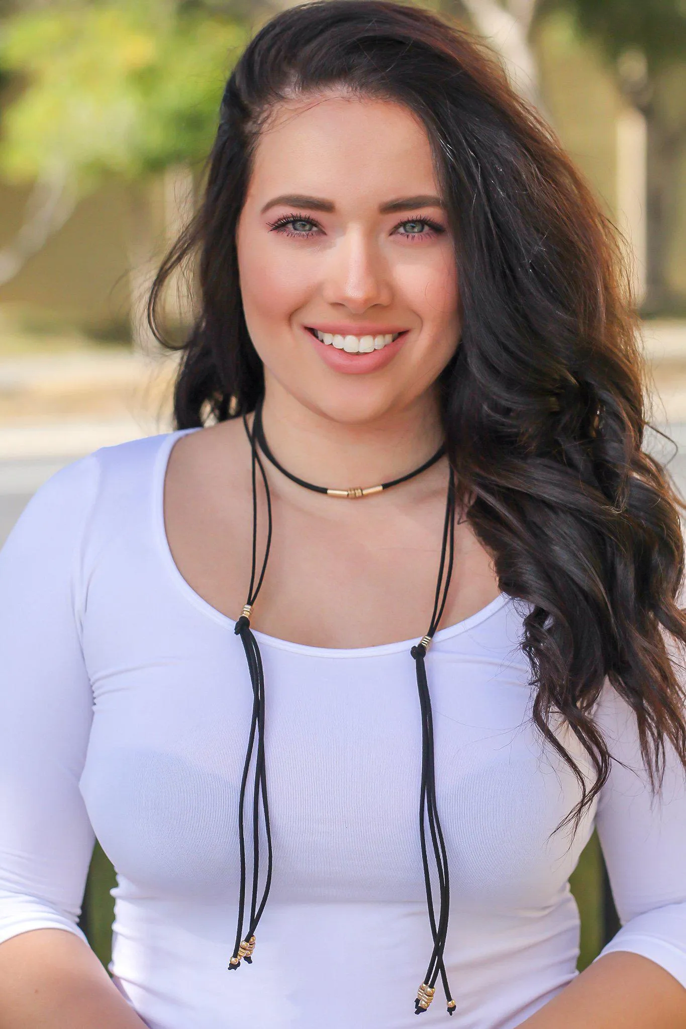 Black Beaded Wrap Choker