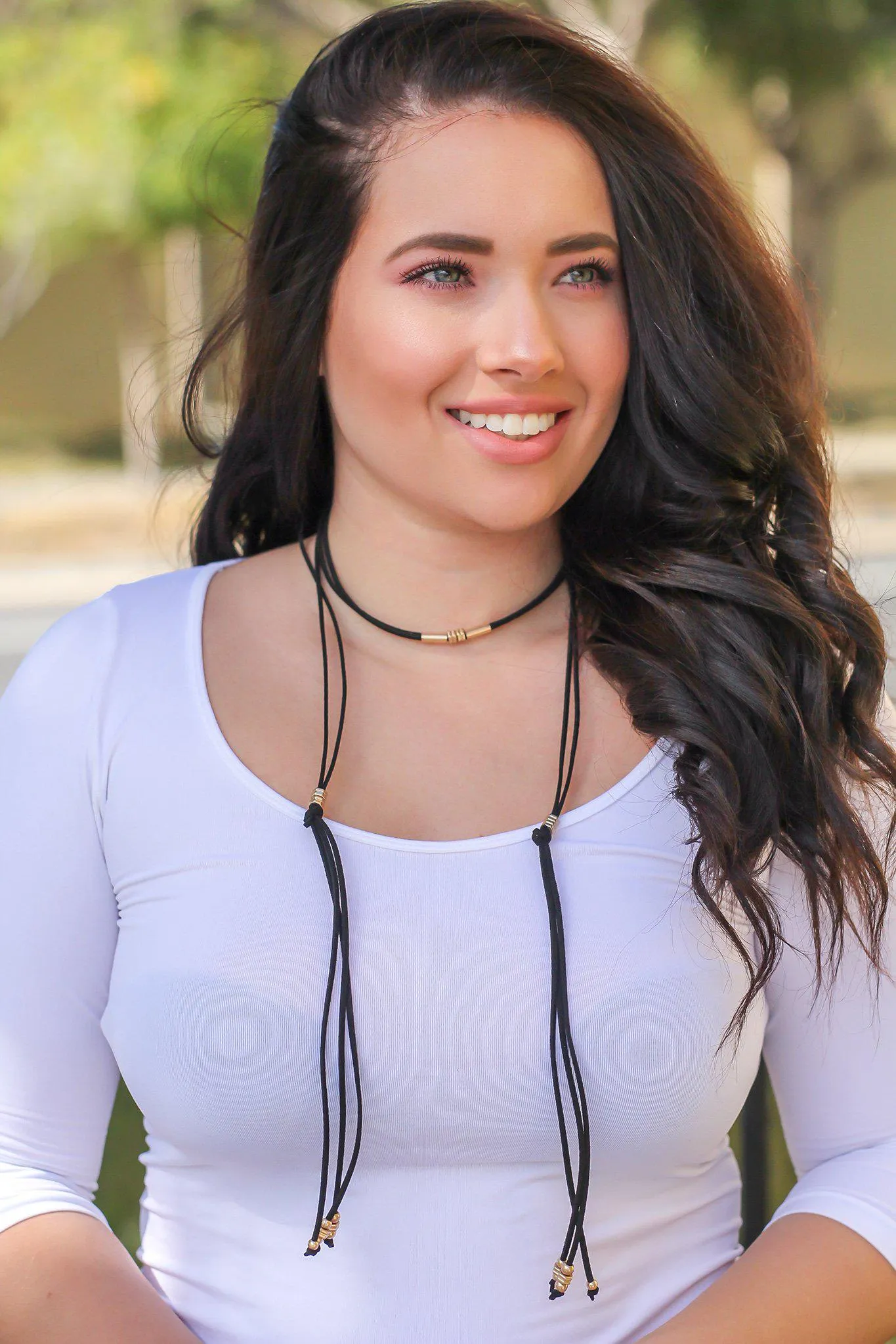 Black Beaded Wrap Choker