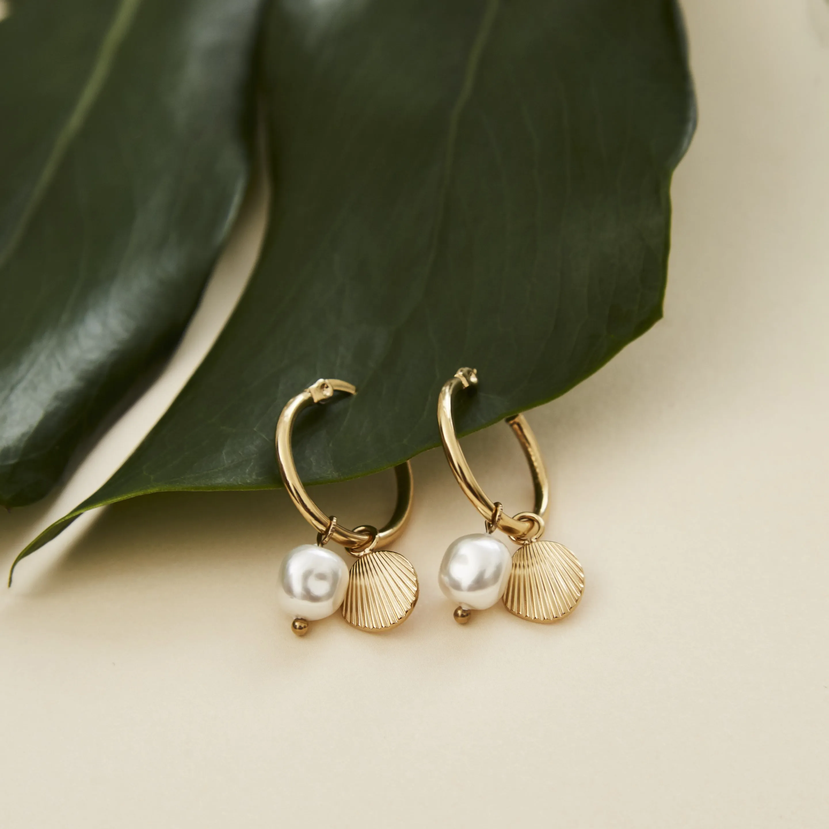 BLAK- Rosefield Shell & Pearl Drop Earring - Gold