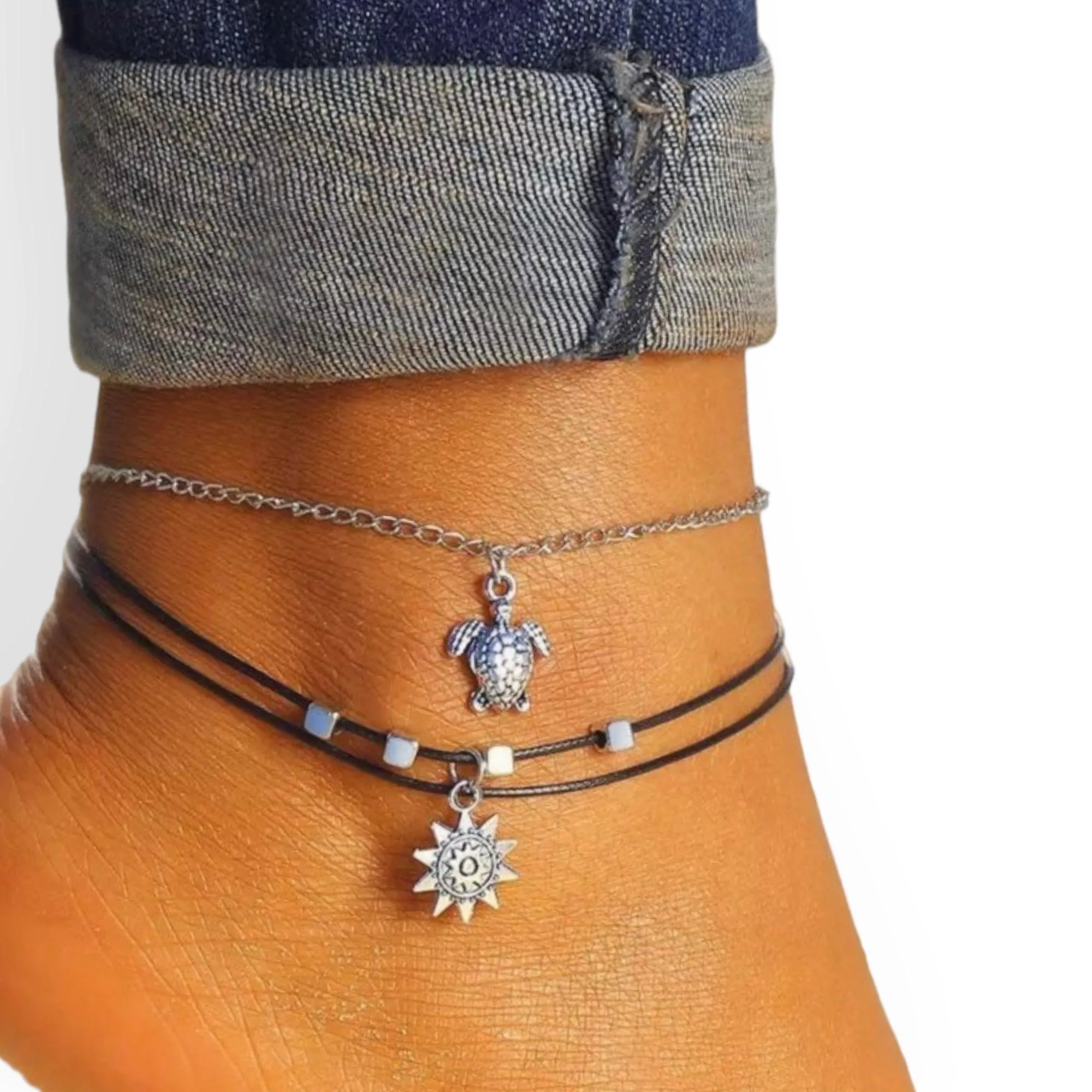 Boho Beach Stackable Charm Anklet