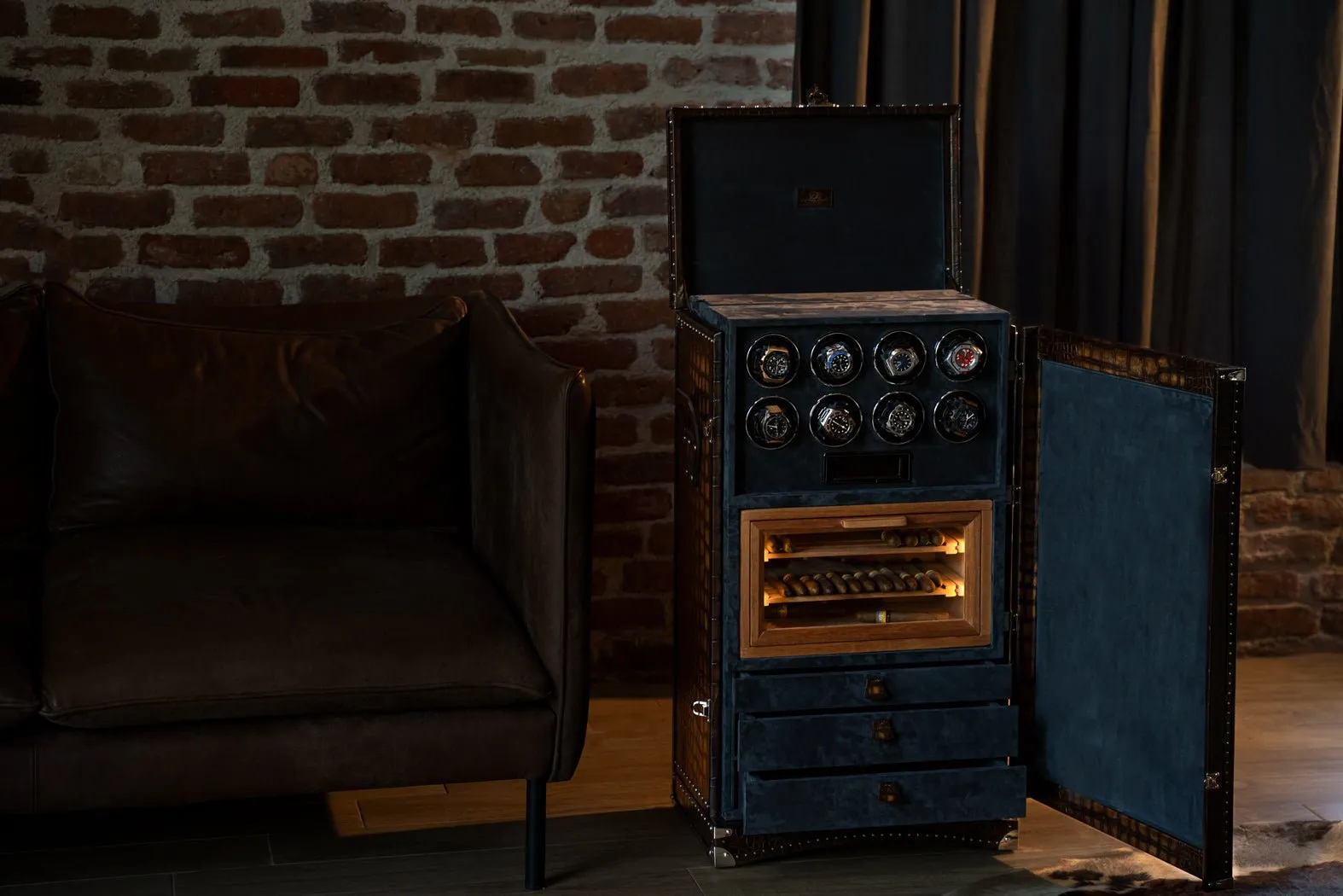 Bosphorus Watch Winder Trunk - CP Patina Brown