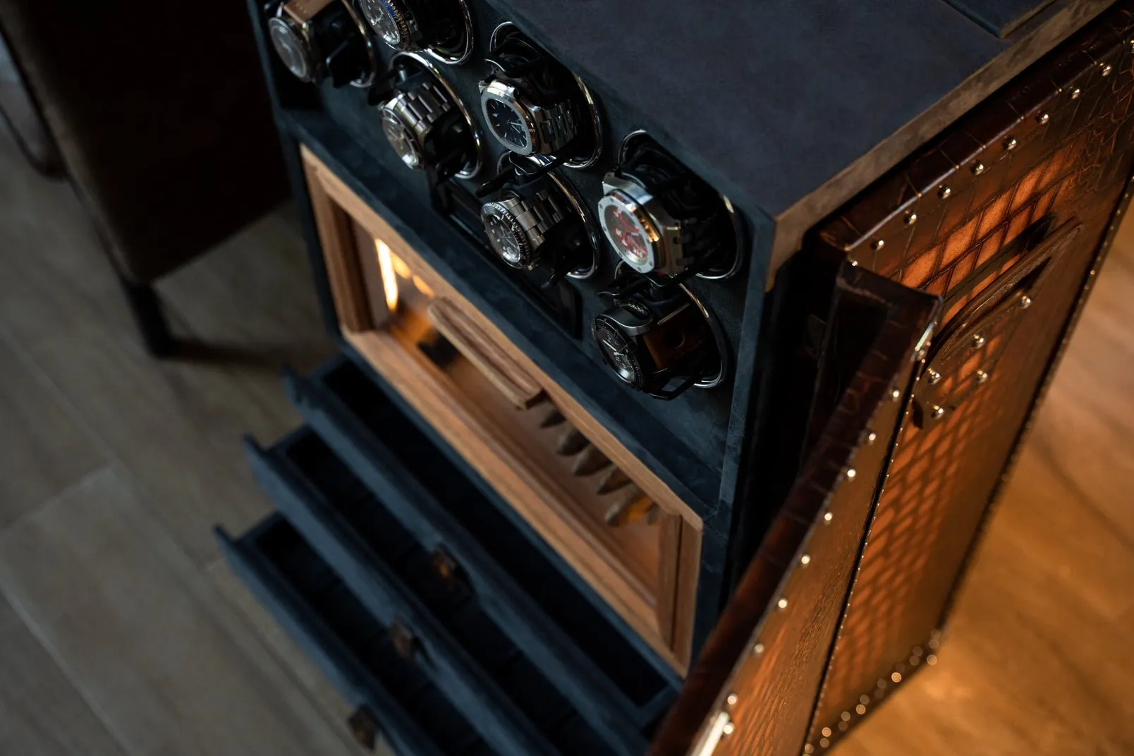 Bosphorus Watch Winder Trunk - CP Patina Brown