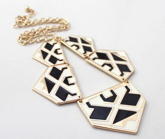 Brand Trendy Pendants Necklace Geometric Enamel Statement Fashion Necklace Charm Jewelry