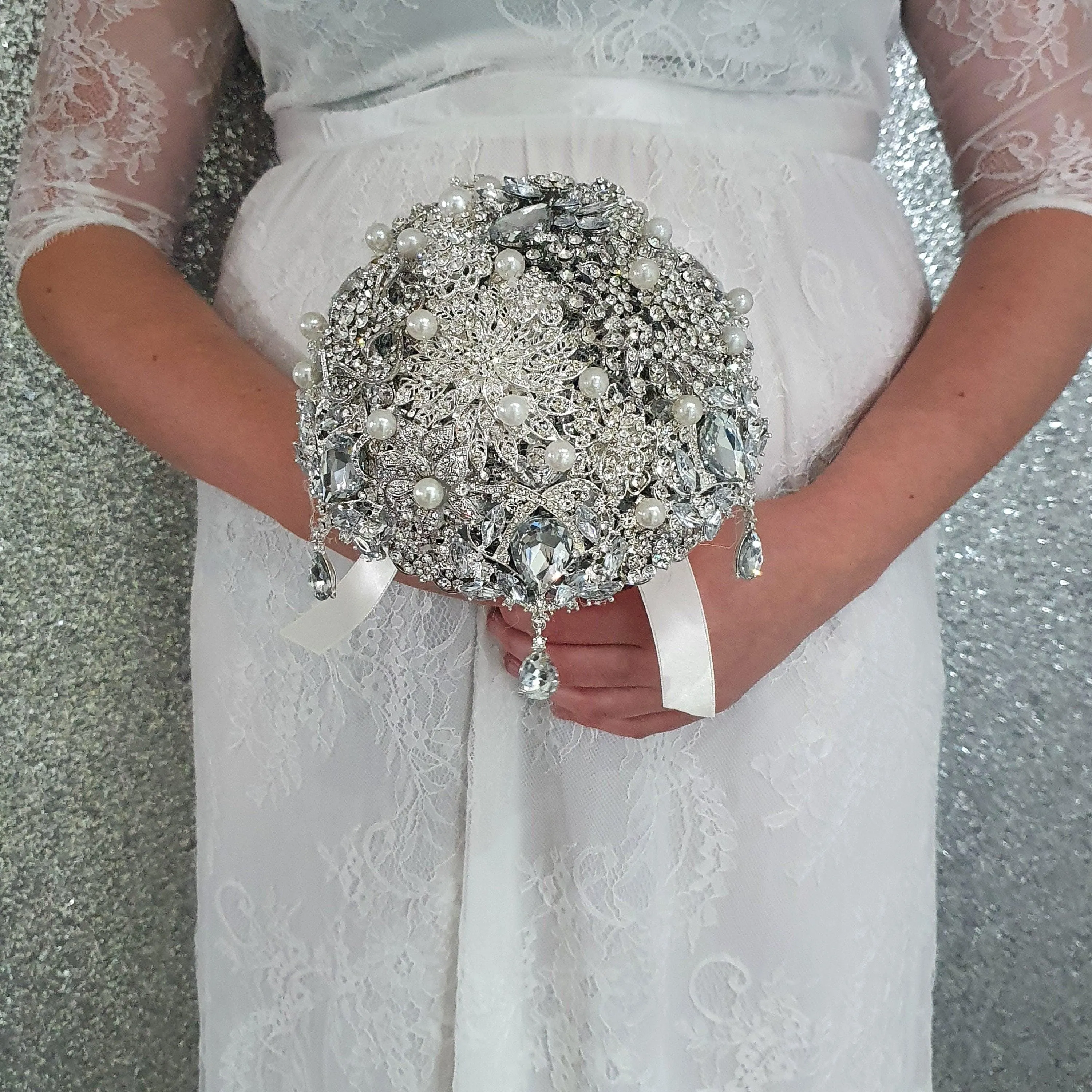 Brooch bouquet, jewel bouquet, Full jeweled bouquets. by Crystal wedding uk