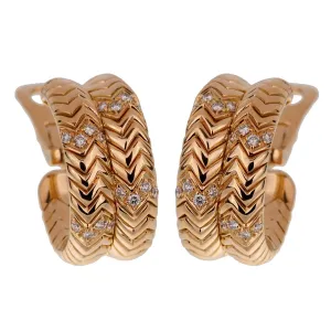 Bulgari Spiga Yellow Gold Diamond Earrings