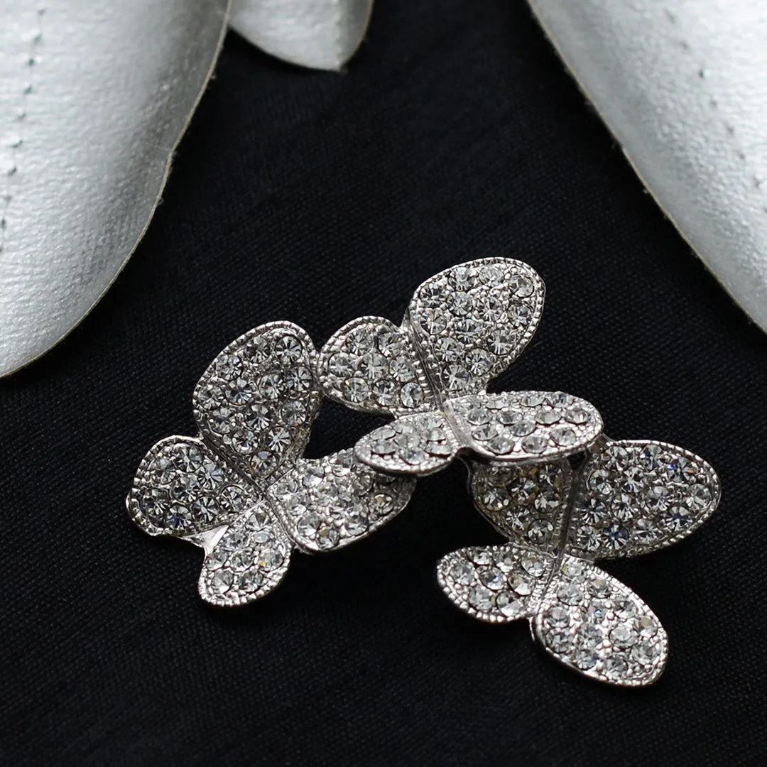 Butterfly Cut Stone Studded Brooch